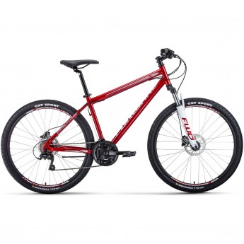 Велосипед FORWARD SPORTING 27,5 3.0 disc (2020) темно-красный/серый с рамой 19"