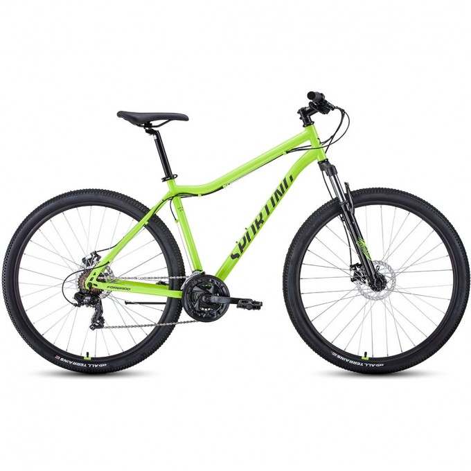 Велосипед FORWARD SPORTING 29 2.0 D (2023) ярко-зеленый/черный с рамой 17" RB3R9813FBGNXBK