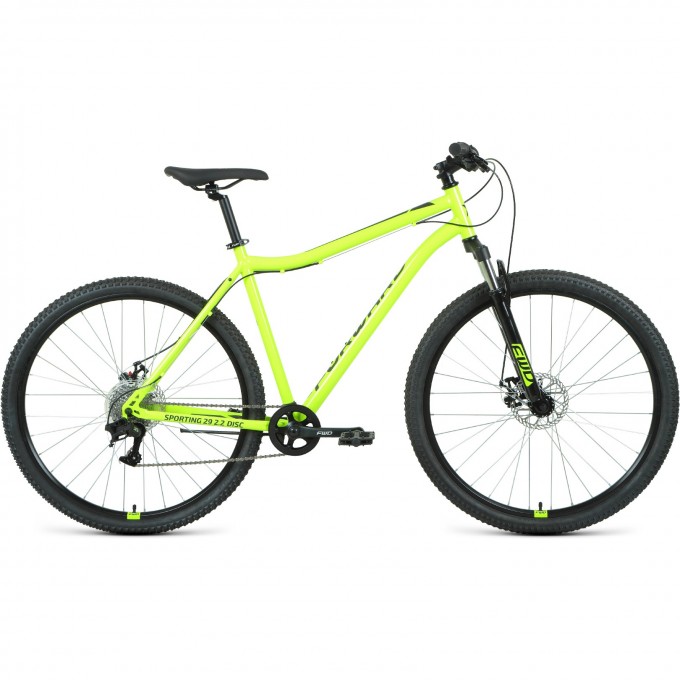 Велосипед FORWARD SPORTING 29 2.2 disc (2021) ярко-зеленый/черный с рамой 17" 75488 ZELENYII/CHERNYII 17