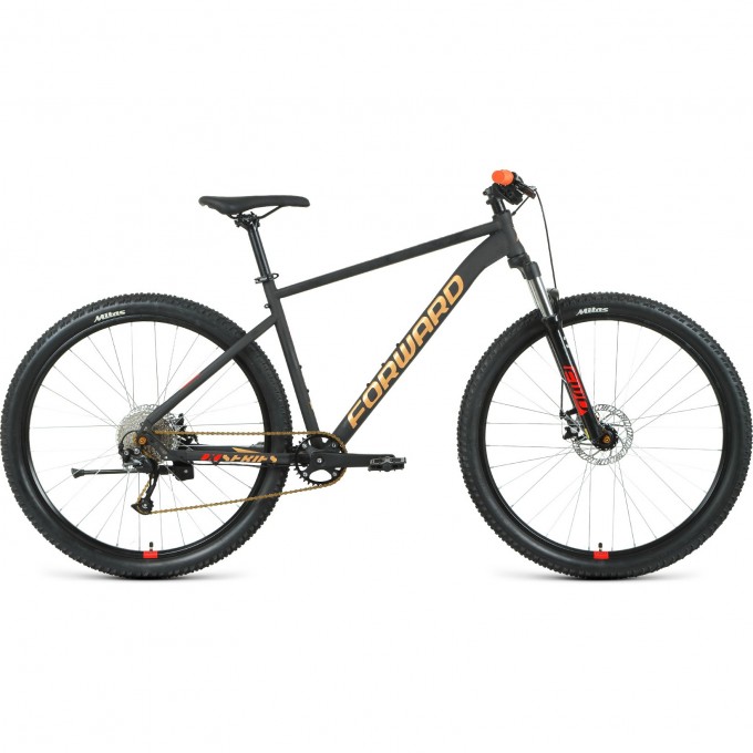 Велосипед FORWARD SPORTING 29 XX D (2022) черный матовый/золотой с рамой 17" 94952 CHERNYII/ZOLOTOI 17