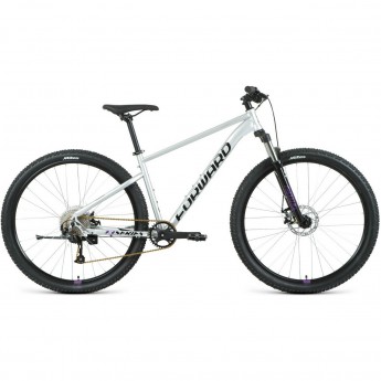 Велосипед FORWARD SPORTING 29 XX FR, рама 17", 2022, серебристый/фиолетовый