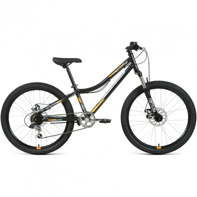 Велосипед FORWARD TITAN 24 2.2 disc (2021) черный/оранжевый 75178 CHERNYII/ORANJEVYII