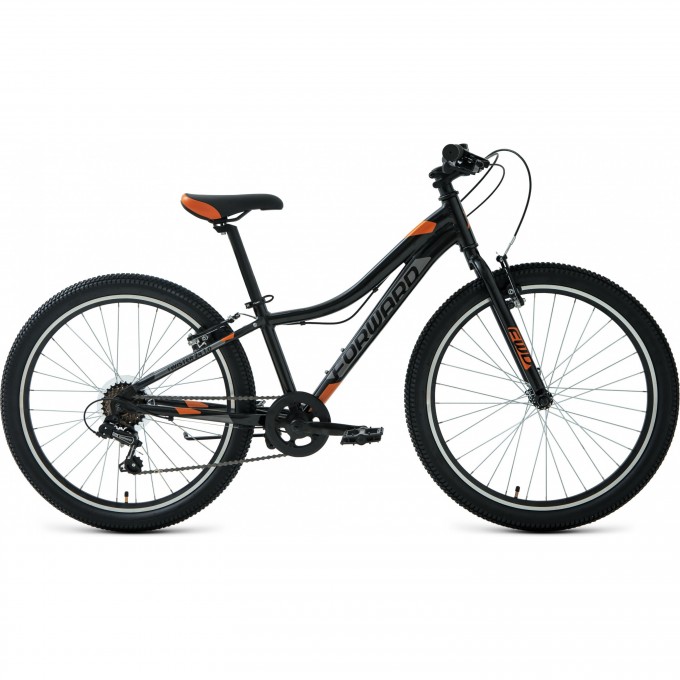 Велосипед FORWARD TWISTER 24 1.2 (2021) черный/оранжевый 75173 CHERNYII/ORANJEVYII