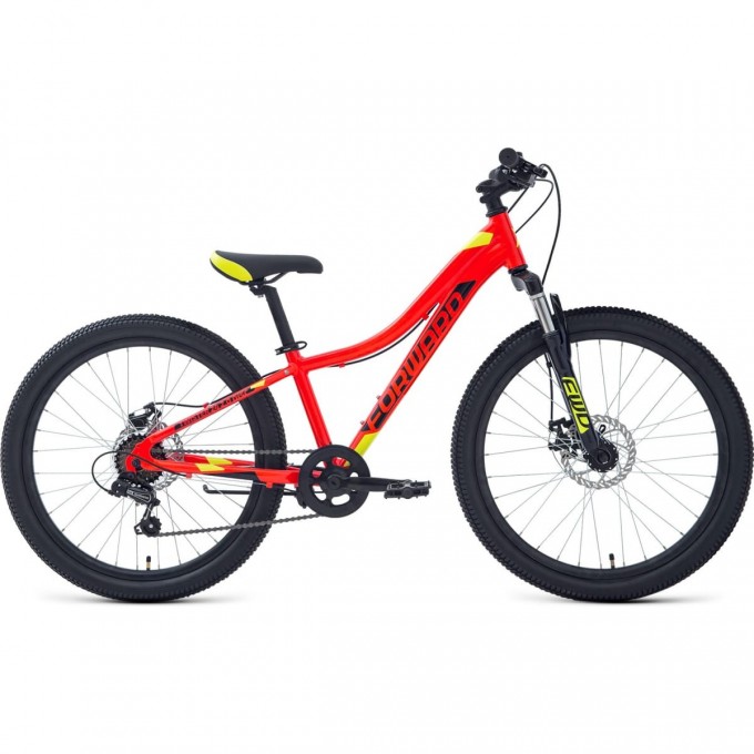 Велосипед FORWARD TWISTER 24 2.0 D (2022) красный/ярко-зеленый 94926 KRASNYII/YARKO-ZELENYII