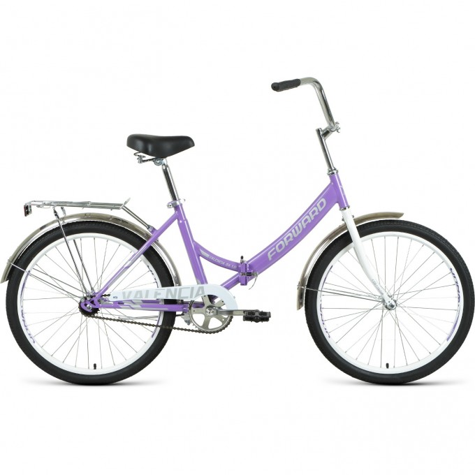 Велосипед FORWARD VALENCIA 24 1.0 (2021) фиолетовый/серый 74425 FIOLETOVYII/SERYII