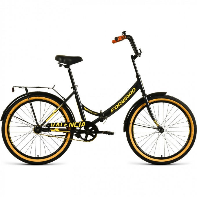 Велосипед FORWARD VALENCIA 24 X (2021) черный/золотой 75579 CHERNYII/ZOLOTOI