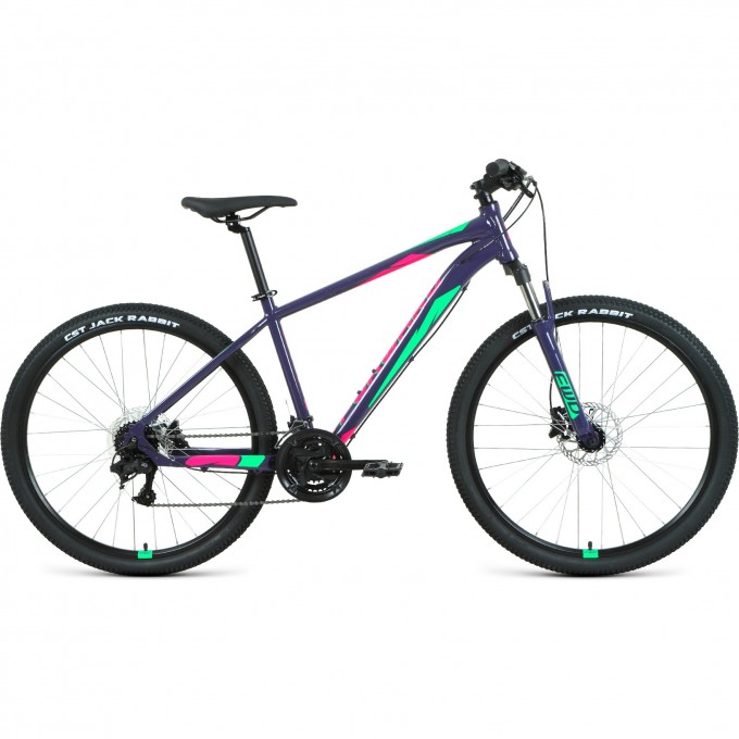 Велосипеды FORWARD APACHE 27,5 3.2 disc (2021) фиолетовый/зеленый с рамой 15" 74770 FIOLETOVYII/ZELENYII 15